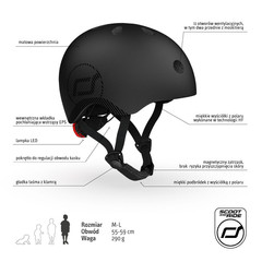Kask dla dzieci Scootandride  M-L dla nastolatków Black