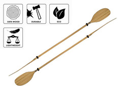 Wiosła Kajakowe John Paddle Drewniane Skrętne 225 cm (komplet - 2 sztuki)
