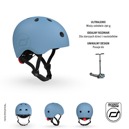 Kask dla dzieci Scootandride  M-L dla nastolatków Steel