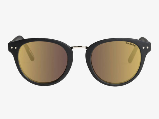 Okulary Roxy przeciwsłoneczne Junipers PLZ J XKKY Shiny Black Gold/Flash PLRZD Polaryzacja