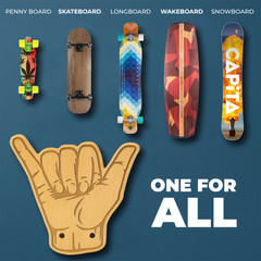 Wieszak John Paddle SHAKA 1 na skateboard, longboard lub balance board