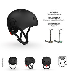 Kask dla dzieci Scootandride  M-L dla nastolatków Black