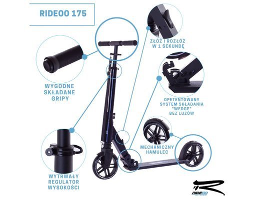 Hulajnoga Rideoo 175 City Scooter Race Black 175 mm