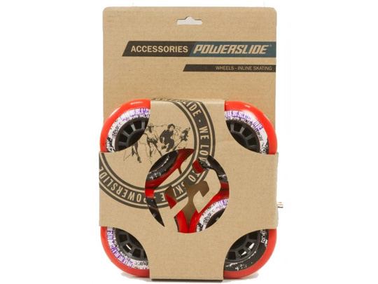 Zestaw 4 kółek Powerslide HURRICANE Red Wheels Pack 76mm/85A