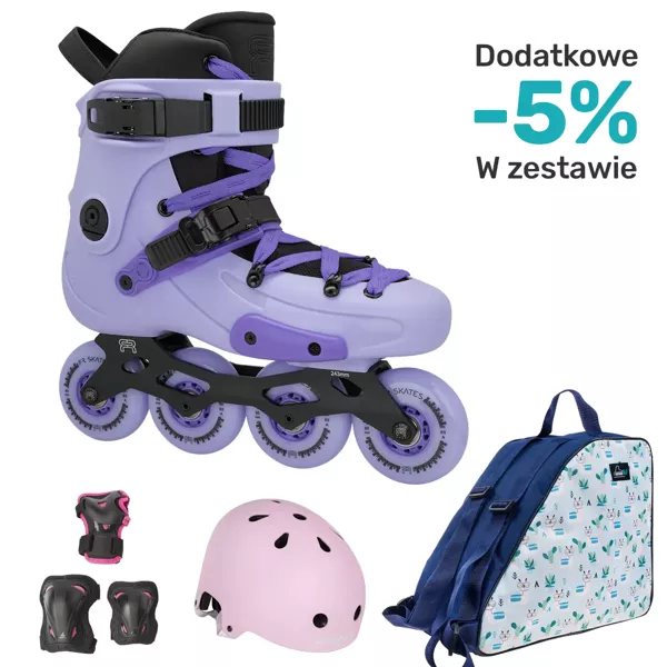 Zestaw Rolki FR FR2 80 Light Purple + kask, ochraniacze, torba